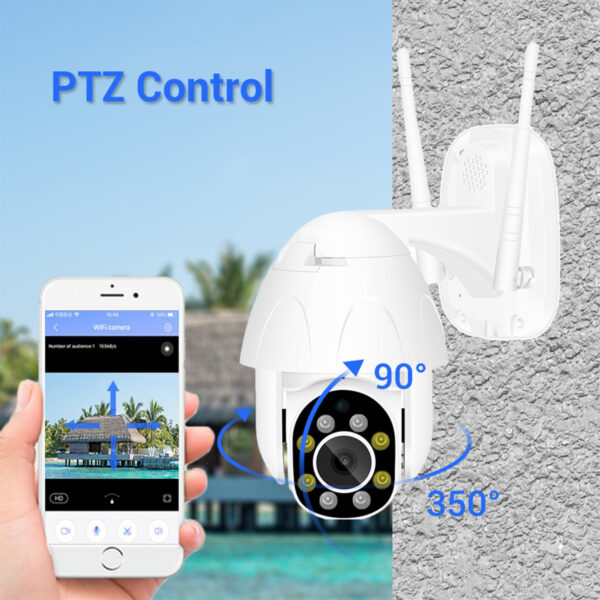 2MP PTZ Security Camera with 1080P Resolution, 6mm Lens, Low Light Performance, and Wide Temperature Range for Indoor and Outdoor Surveillance